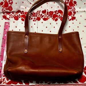 Go Forth Goods Avery Leather Medium Deluxe with Zipper Tote Saddle